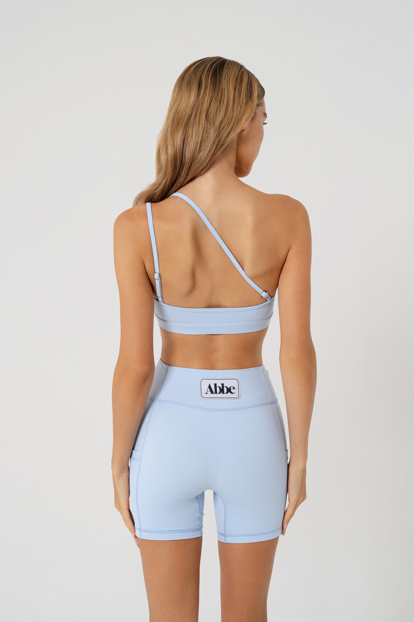 double strap sports bra back view women