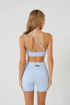 double strap sports bra back view women